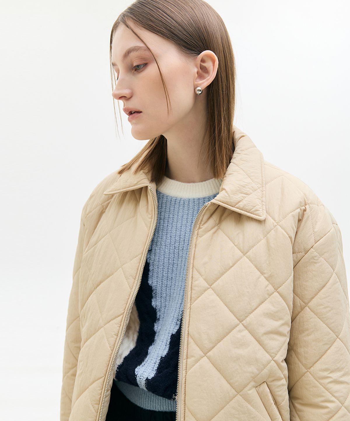 라티젠(LARTIGENT) LX QUILTING JACKET(BEIGE)