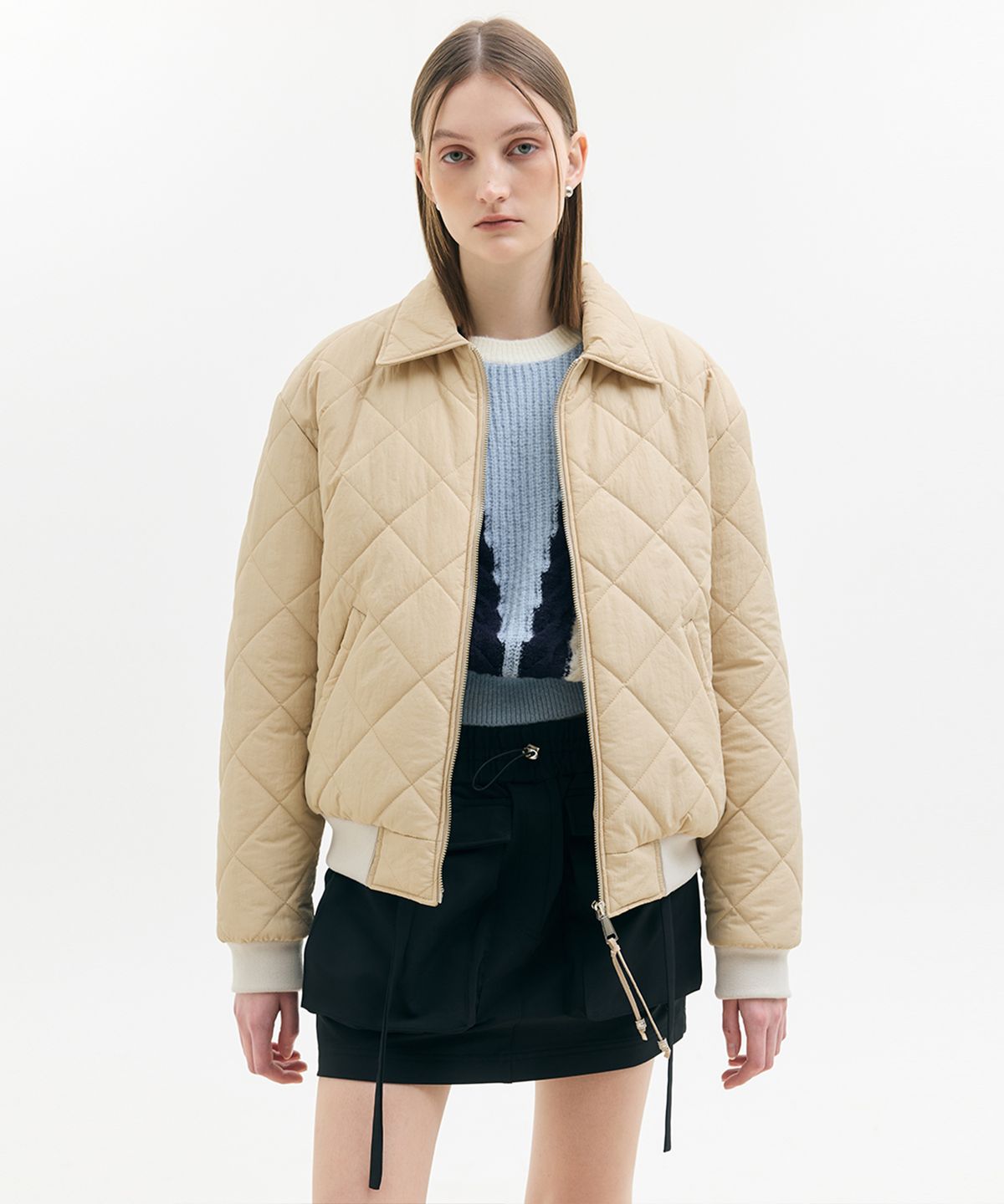 라티젠(LARTIGENT) LX QUILTING JACKET(BEIGE)