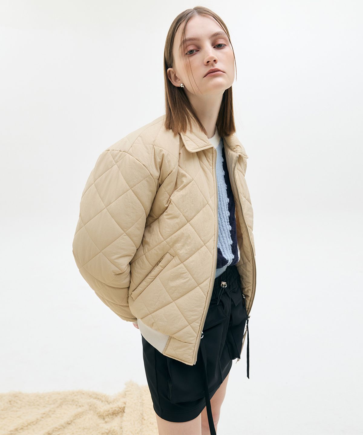 라티젠(LARTIGENT) LX QUILTING JACKET(BEIGE)