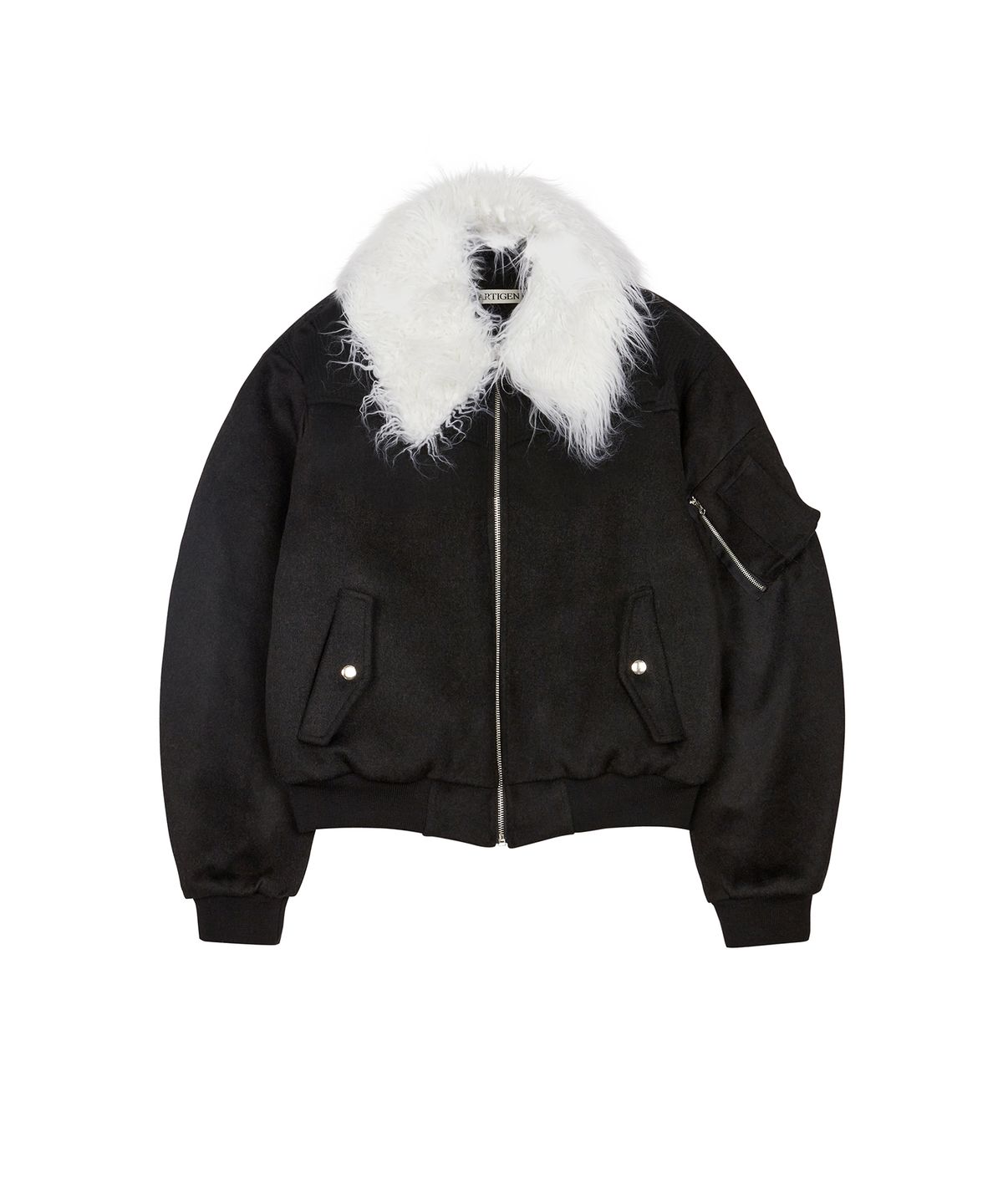 라티젠(LARTIGENT) LX FUR COLLAR JUMPER(BLACK)