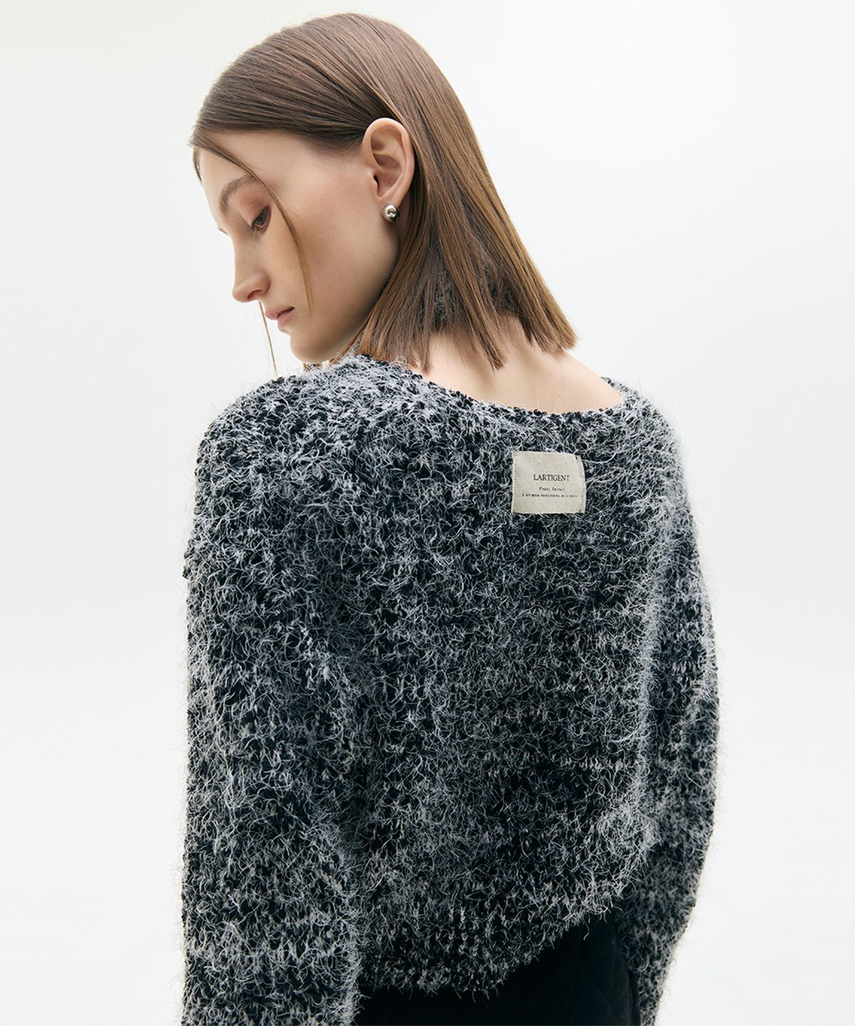 라티젠(LARTIGENT) LX POPCORN CARDIGAN SET(BLACK)