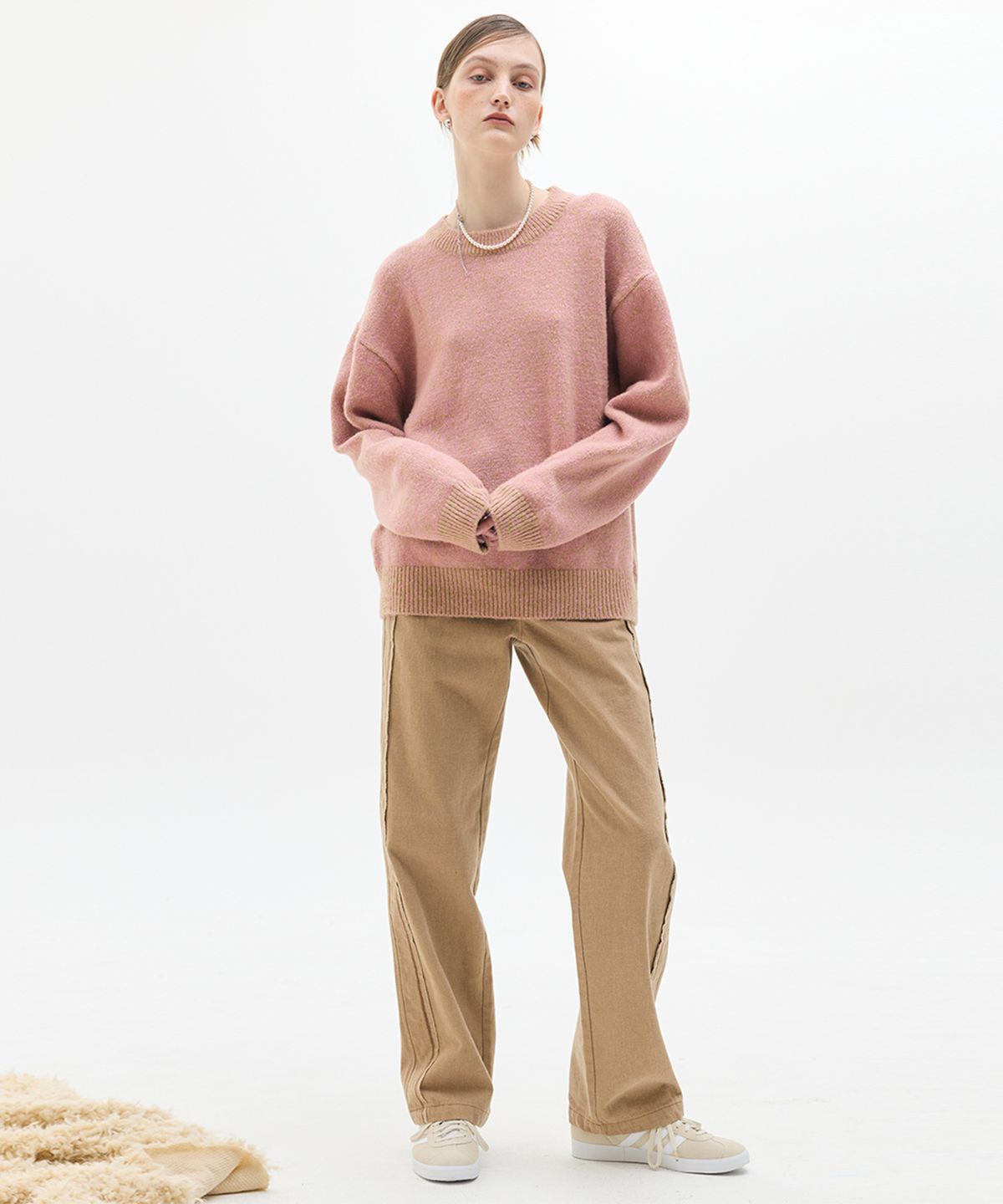 라티젠(LARTIGENT) LX STITCH COTTON PANTS(BEIGE)