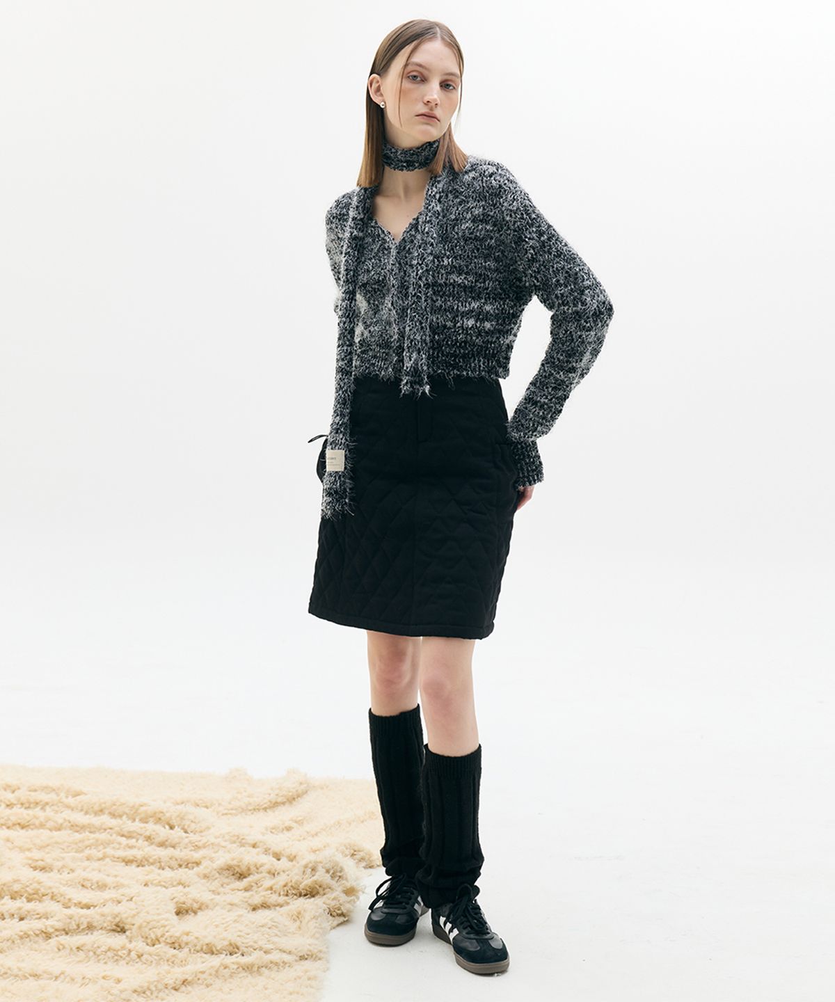 라티젠(LARTIGENT) LX QUILTING SKIRT(BLACK)