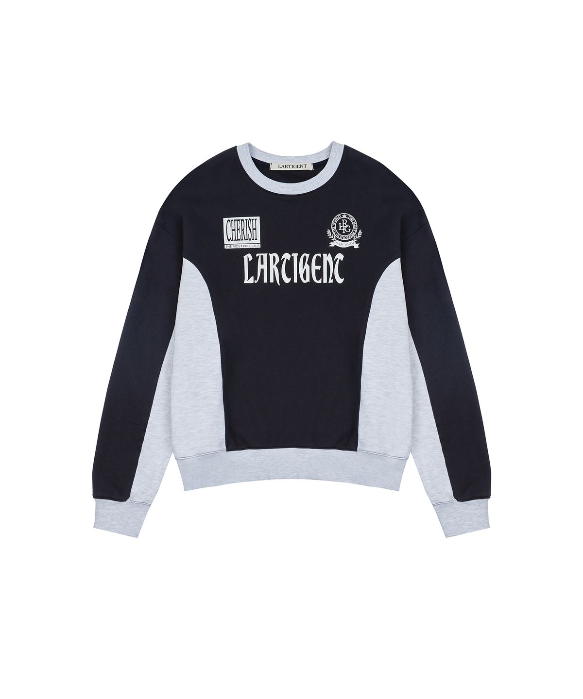 라티젠(LARTIGENT) LX COLOR BLOCK SWEATSHIRT(NAVY)