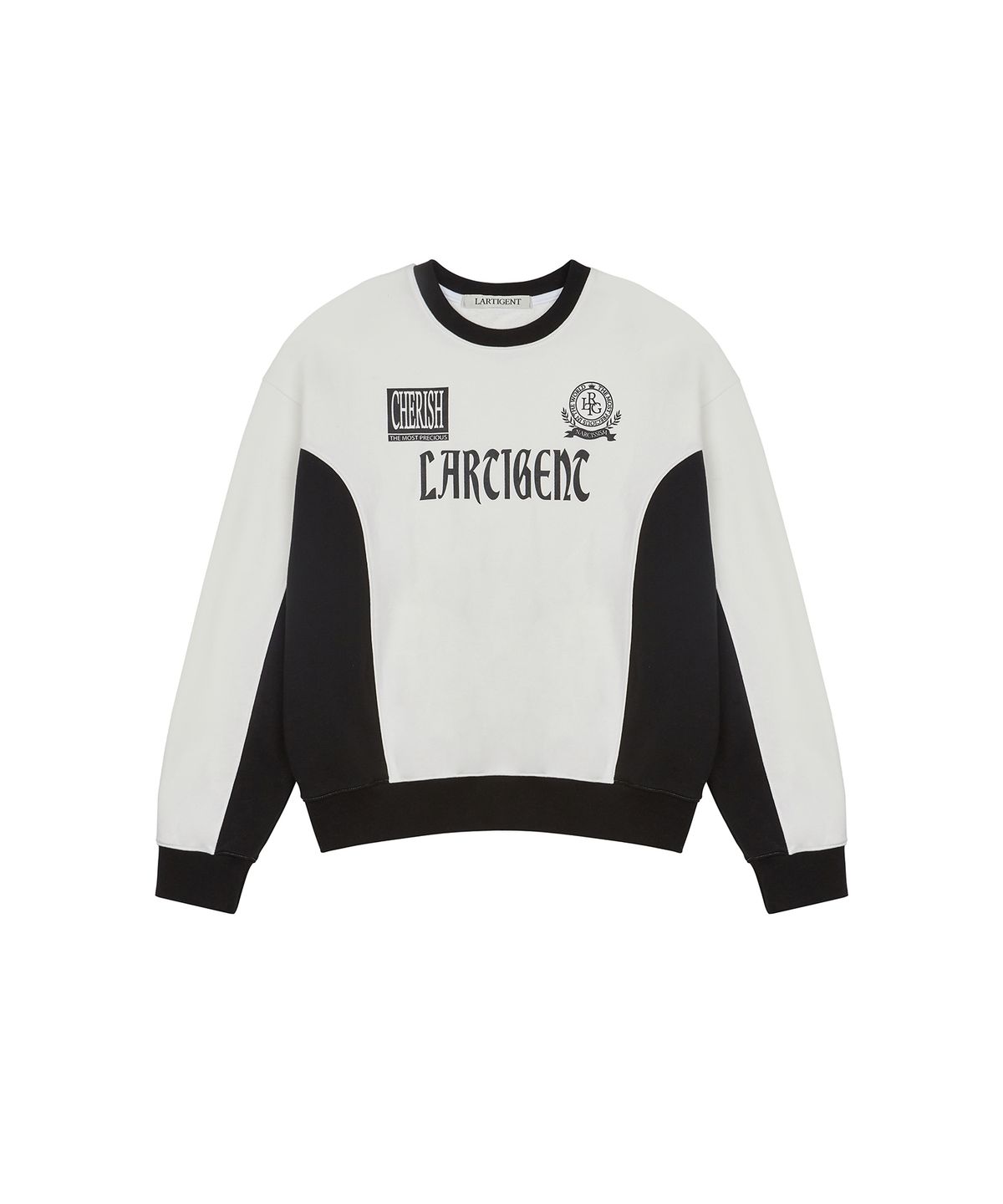 라티젠(LARTIGENT) LX COLOR BLOCK SWEATSHIRT(WHITE)