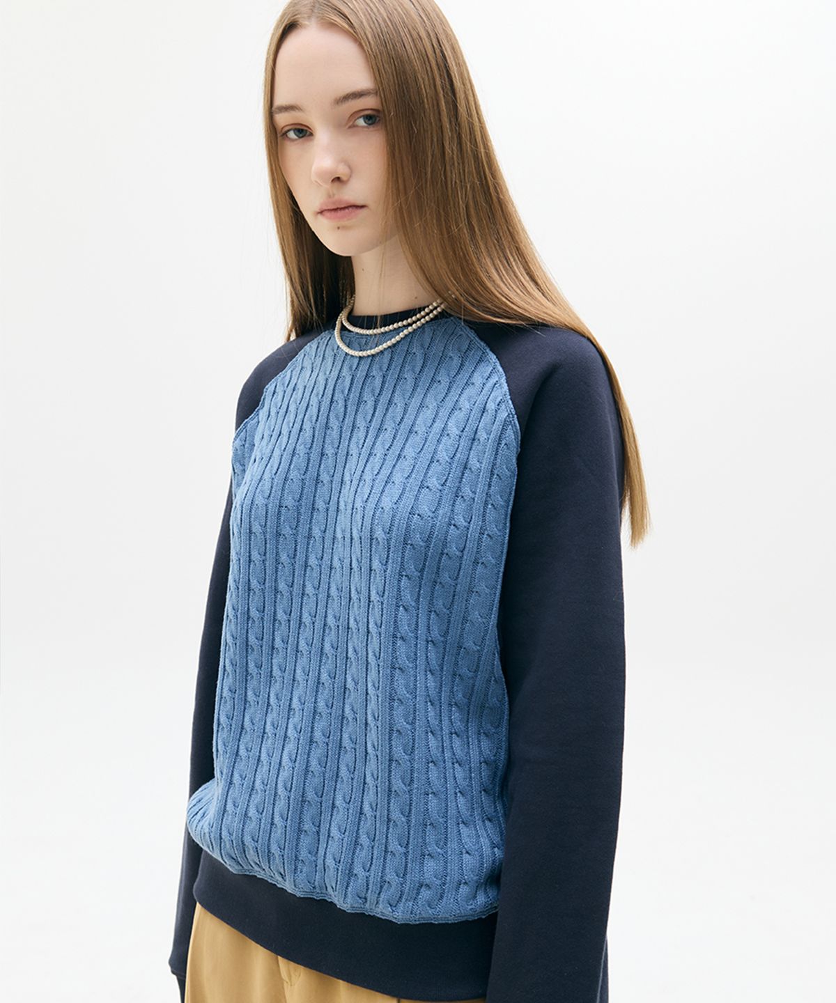 라티젠(LARTIGENT) LX CABLE SWEATSHIRT(BLUE)