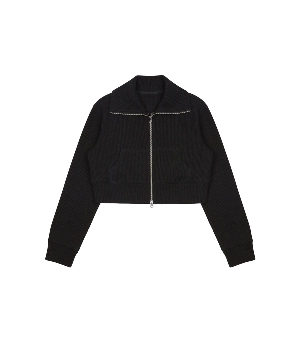 라티젠(LARTIGENT) LX APPLIQUE RIBBED ZIP UP(BLACK)
