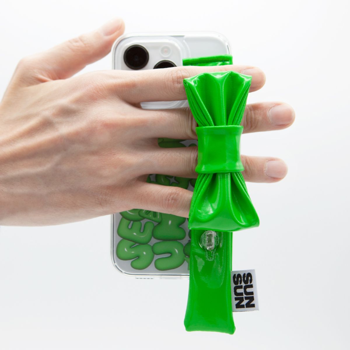 세컨드유니크네임(SECOND UNIQUE NAME) SUN CASE ENAMEL RIBBON GREEN