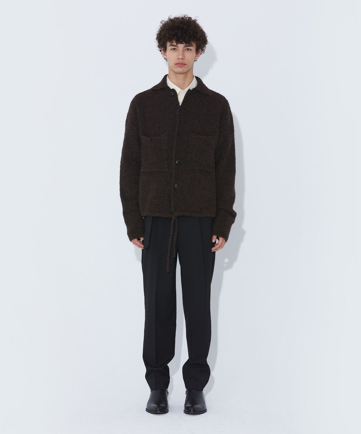 퍼블릭피겨(PUBLICFIGURE) 울 블랜드 테이퍼드 팬츠_블랙