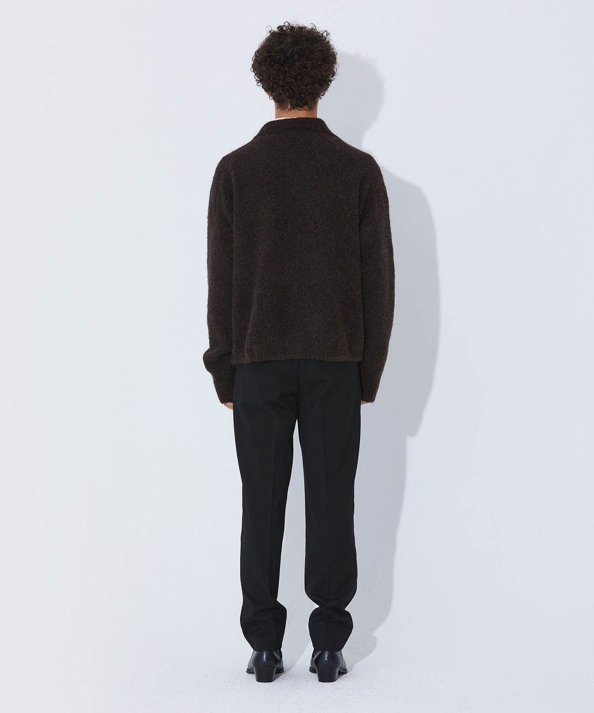 퍼블릭피겨(PUBLICFIGURE) 울 블랜드 테이퍼드 팬츠_블랙