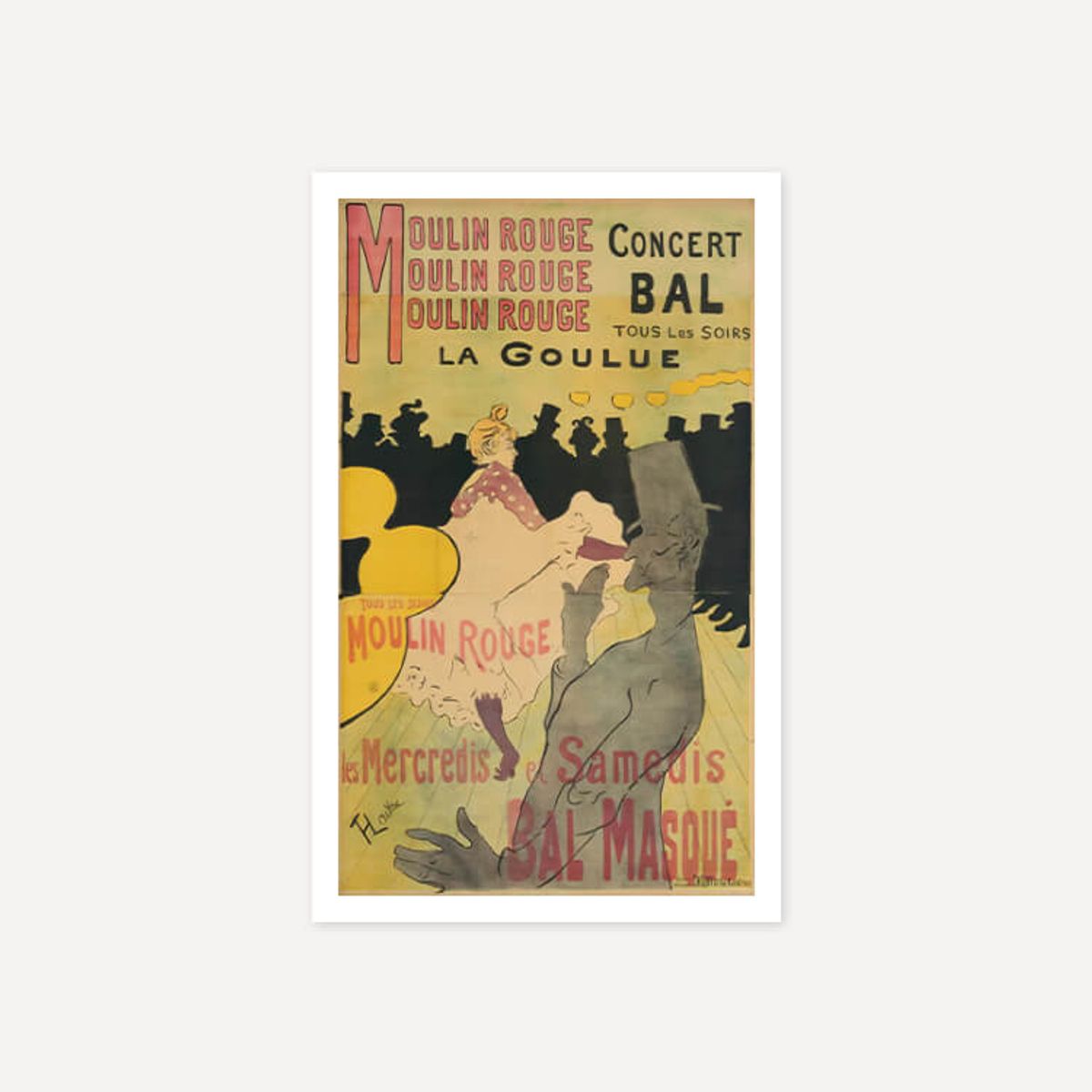 그릿시즌(GREET SEASON) 앙리 드 툴루즈 로트레크 Moulin Rouge, La Goulue (액자 포함)