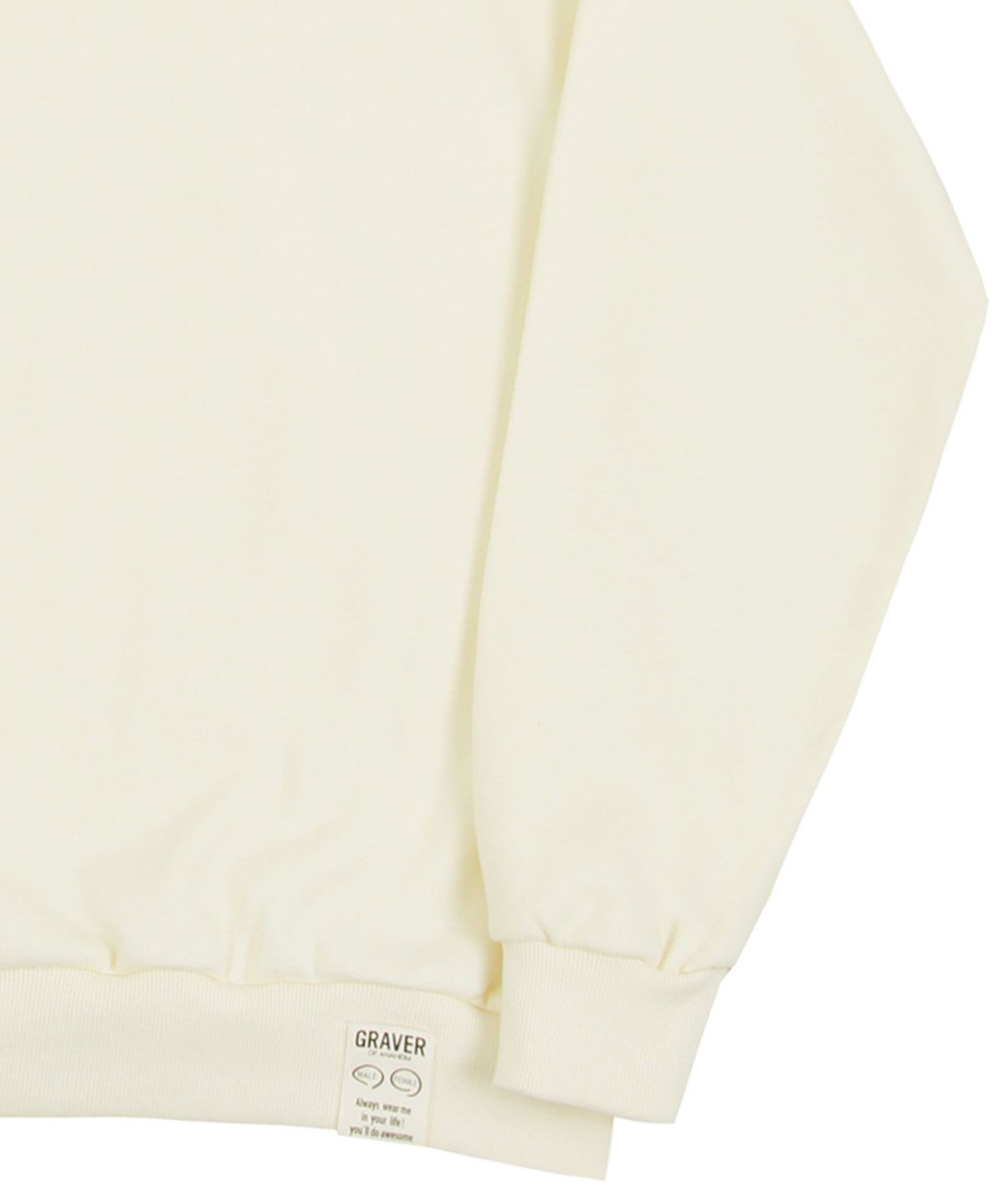 그레이버(GRAVER) [UNISEX]더블 스마일 자수 로고 맨투맨_크림