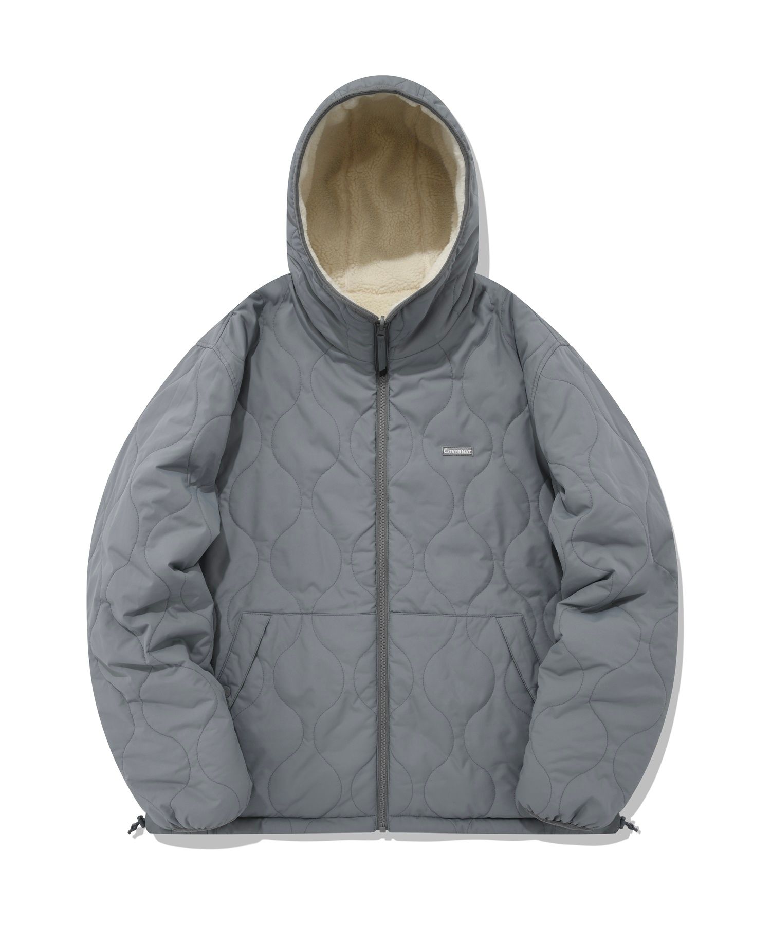 MUSINSA公式 | COVERNAT Reversible sherpa hoodie zip-up