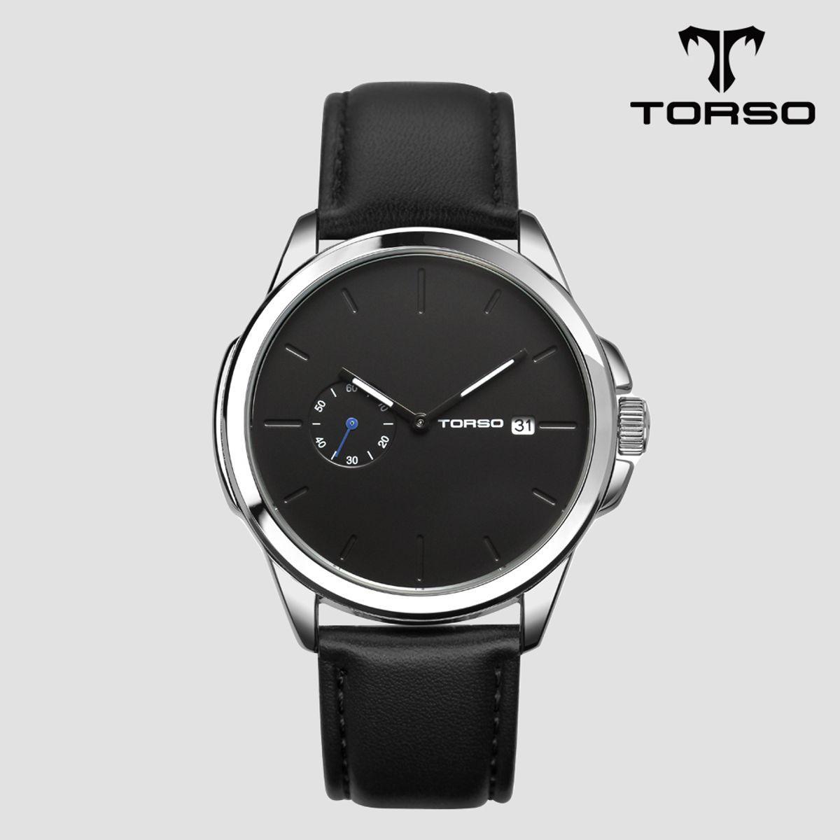 토르소(TORSO) T106L-SBBK 콤베 인그레이빙 워치 가죽 남자 시계