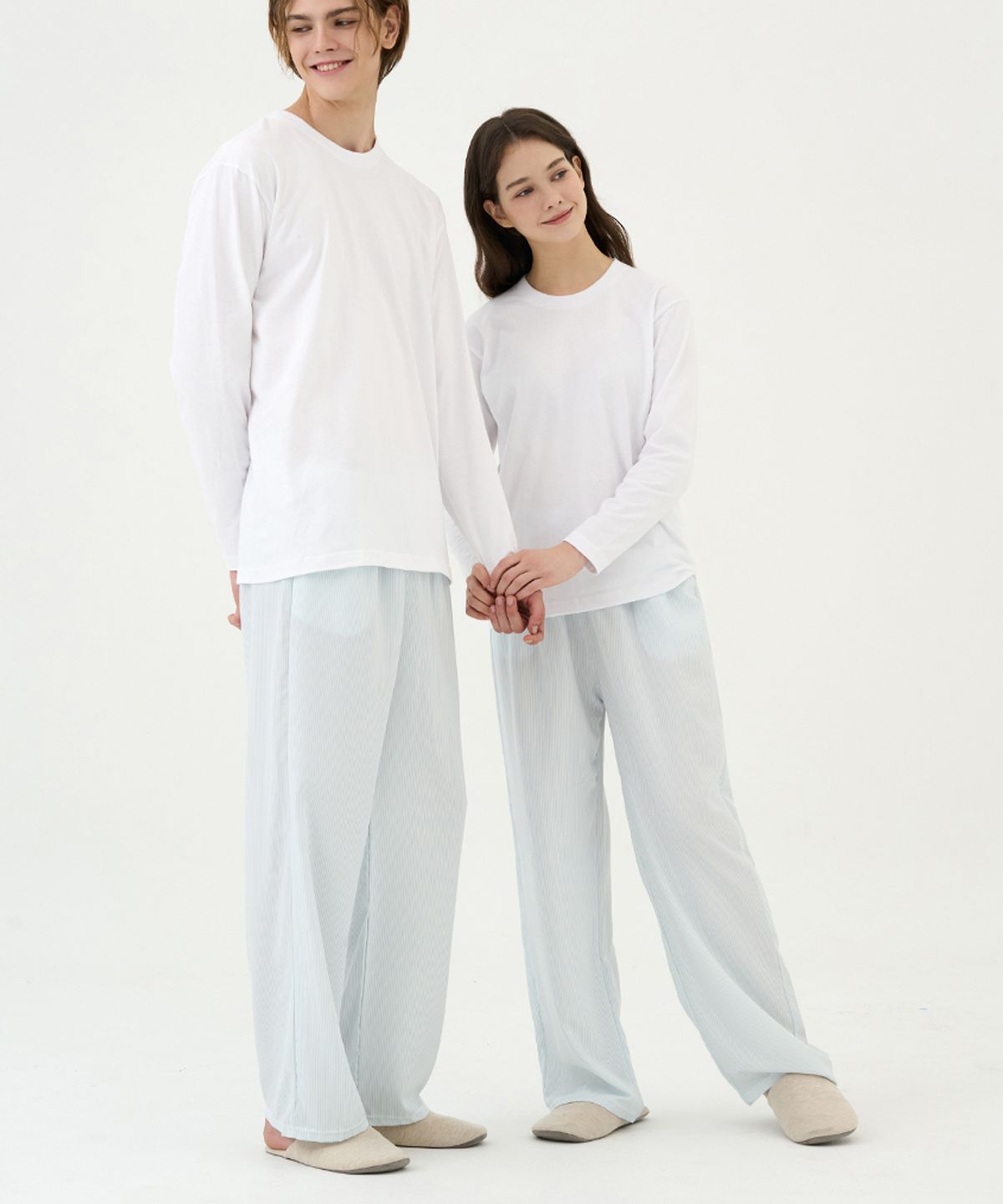 도씨(DOSSY) 실크핏 클린 9부 커플 잠옷 바지