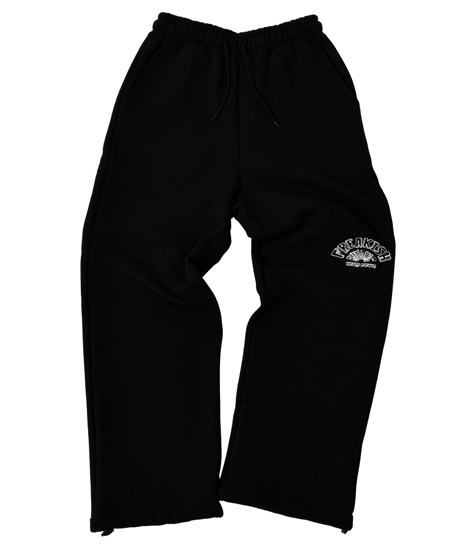 MUSINSA | FREAKISH BUILDING WEIRD SEMICIRCLE SWEATPANTS (BLACK)