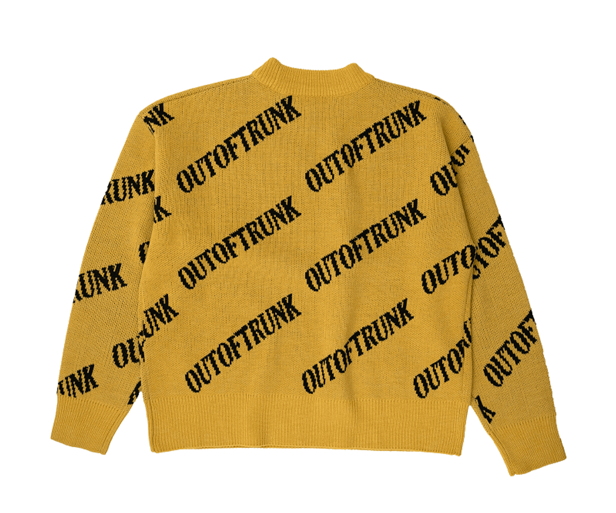 아웃 오브 트렁크(OUT OF TRUNK) OOT Logo Knit Sweater (Mustard)