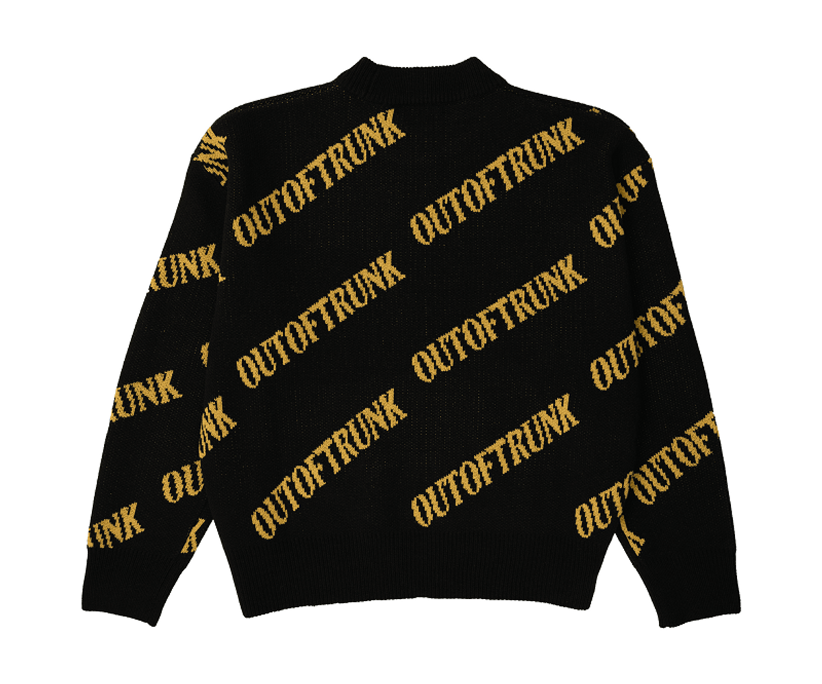 아웃 오브 트렁크(OUT OF TRUNK) OOT Logo Knit Sweater (Black)