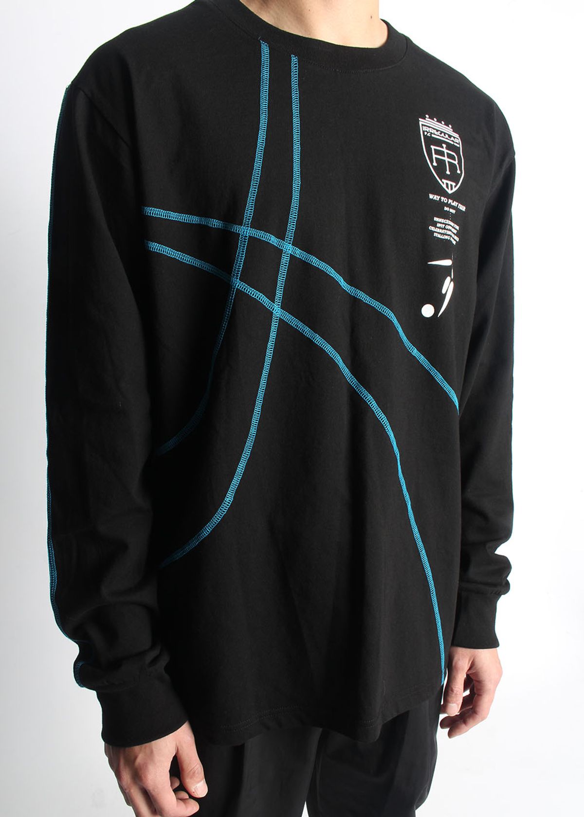 이레귤러(IRREGULAR) FAIR PLAY FOOTBALL T-SHIRTS (BLACK/BLUE)