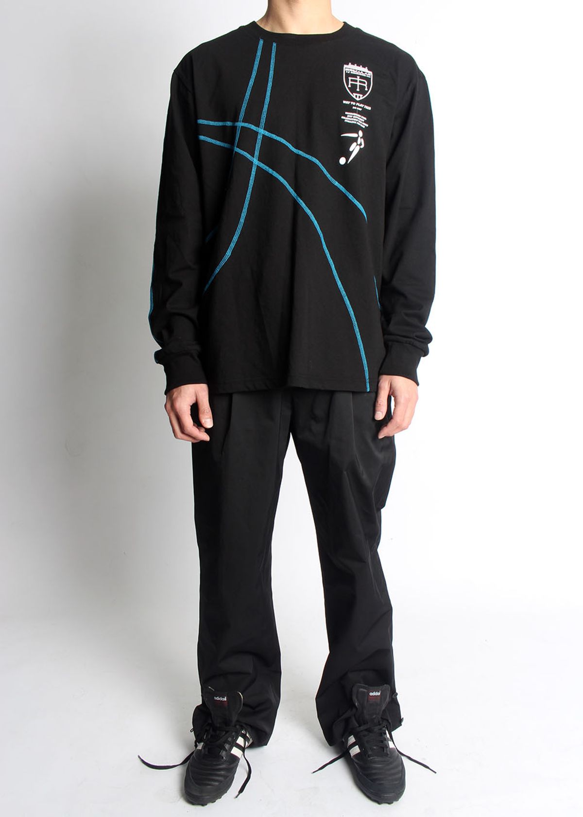 이레귤러(IRREGULAR) FAIR PLAY FOOTBALL T-SHIRTS (BLACK/BLUE)