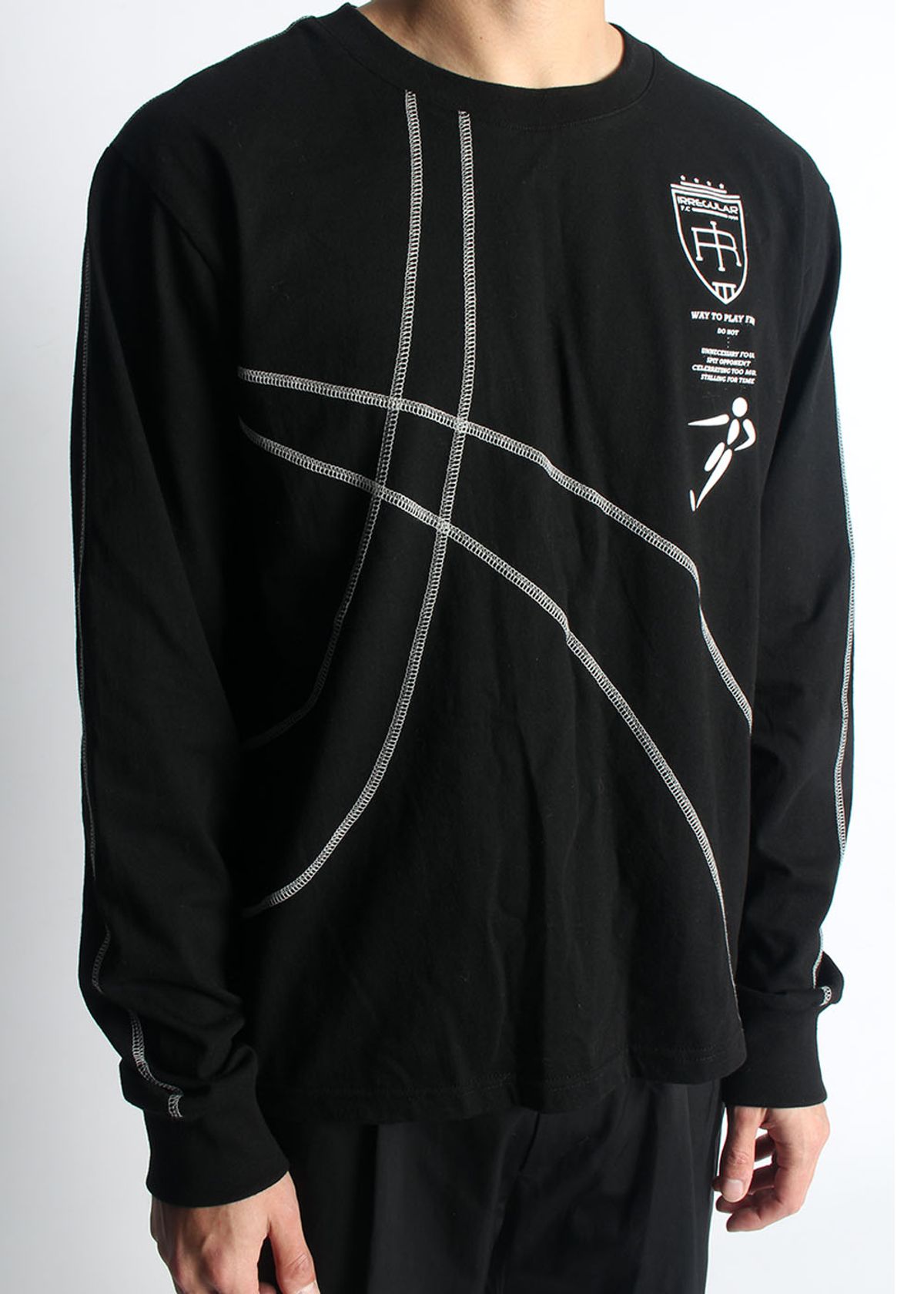 이레귤러(IRREGULAR) FAIR PLAY FOOTBALL T-SHIRTS (BLACK/GREY)