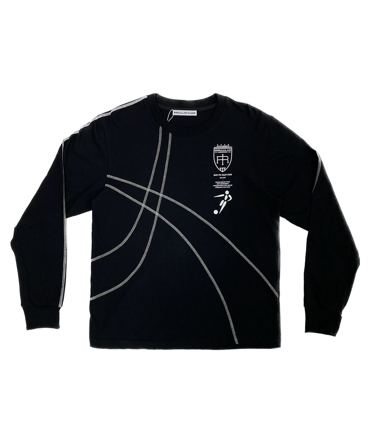 이레귤러(IRREGULAR) FAIR PLAY FOOTBALL T-SHIRTS (BLACK/GREY)