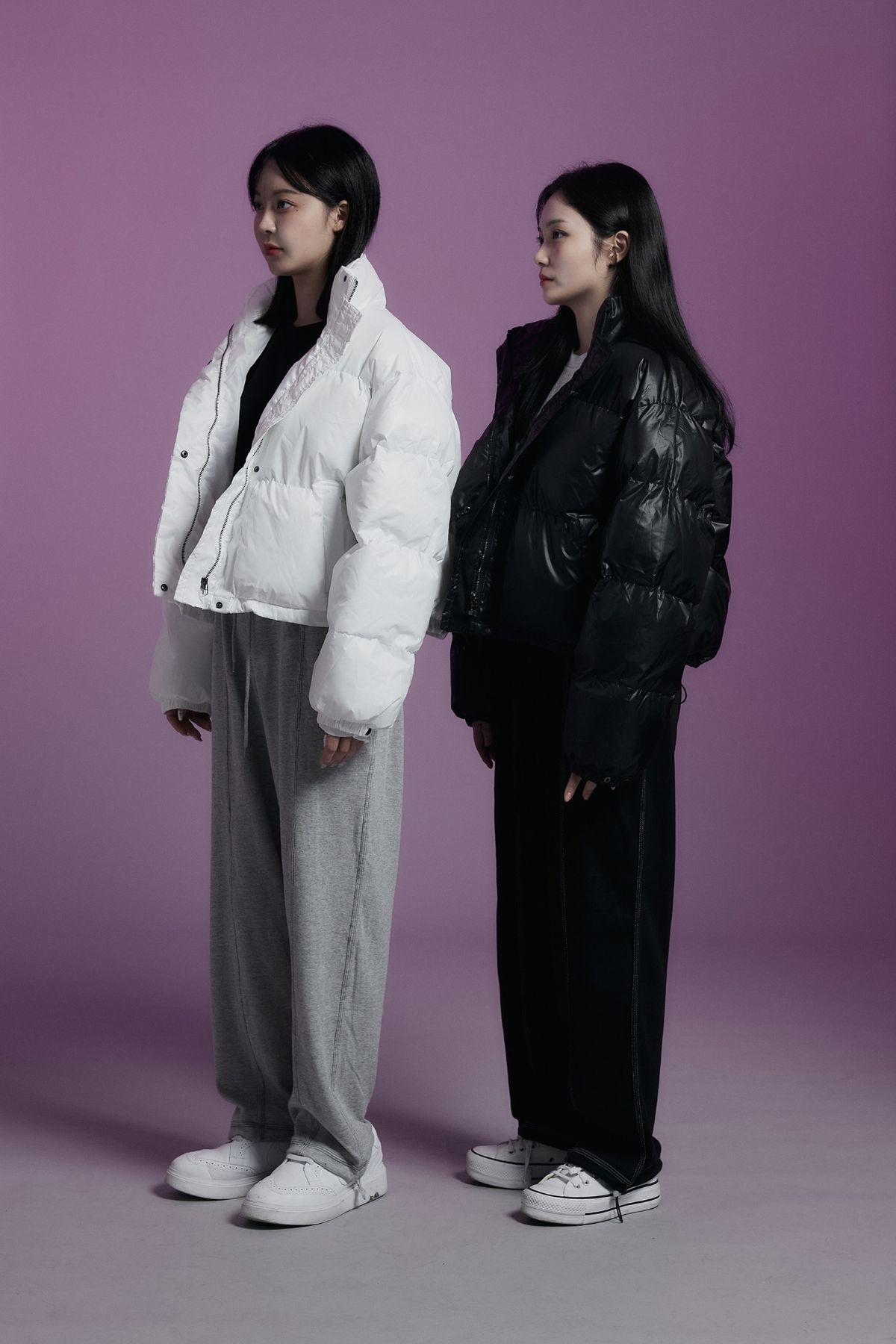 어퍼스트로피 콤마(APOSTROPHE COMMA) 스티치 스트링 와이드 조거 스웨트 팬츠 (그레이)