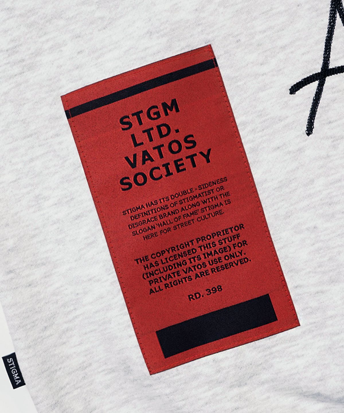스티그마(STIGMA) 22 LETTER GRAPH OVERSIZED HEAVY SWEAT  HOODIE WHITE MELANGE