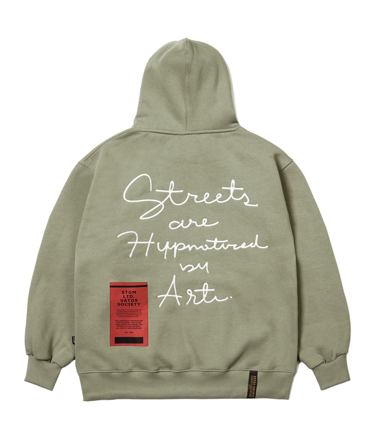 스티그마(STIGMA) 22 LETTER GRAPH OVERSIZED HEAVY SWEAT  HOODIE LIGHT KHAKI