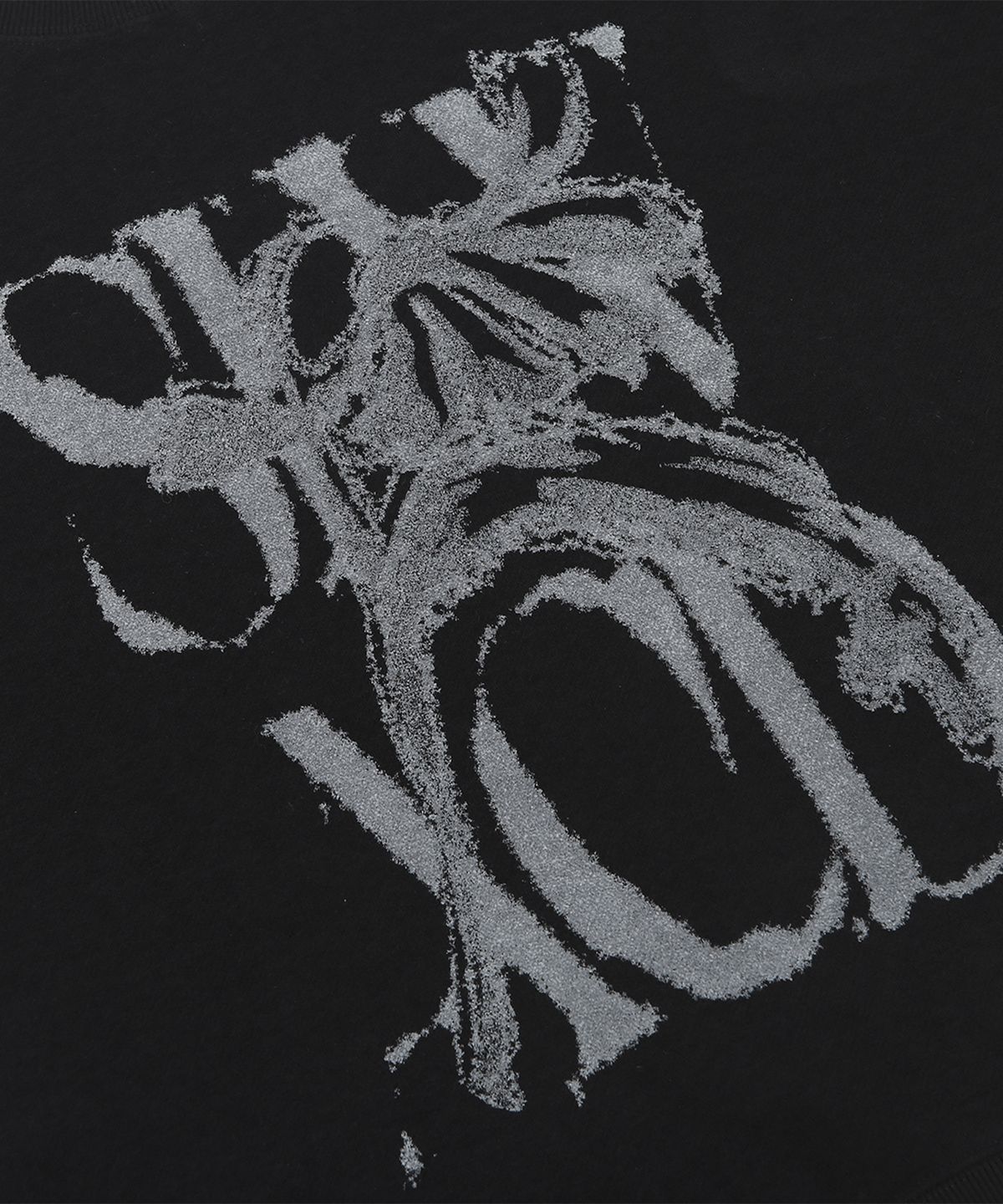 슬로우애시드(SLOW ACID) 피치스킨 러스티 로고 스웨트셔츠 [블랙]