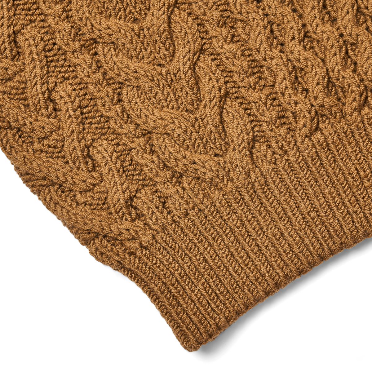 베르노(VERNO) Fisherman Turtle-neck Knit Camel