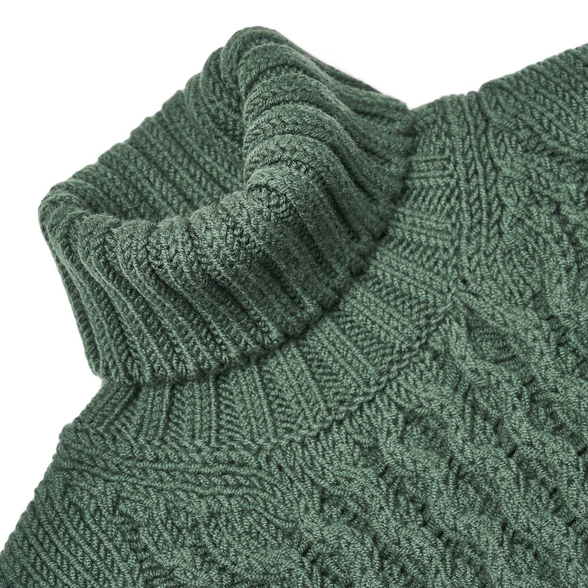 베르노(VERNO) Fisherman Turtle-neck Knit Green