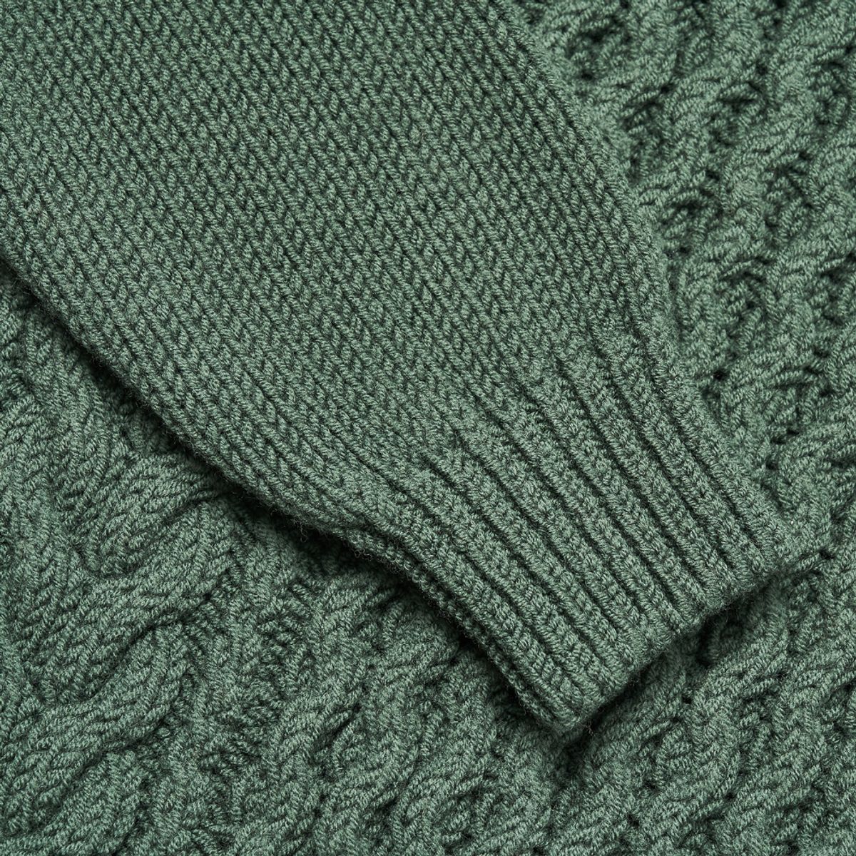베르노(VERNO) Fisherman Turtle-neck Knit Green