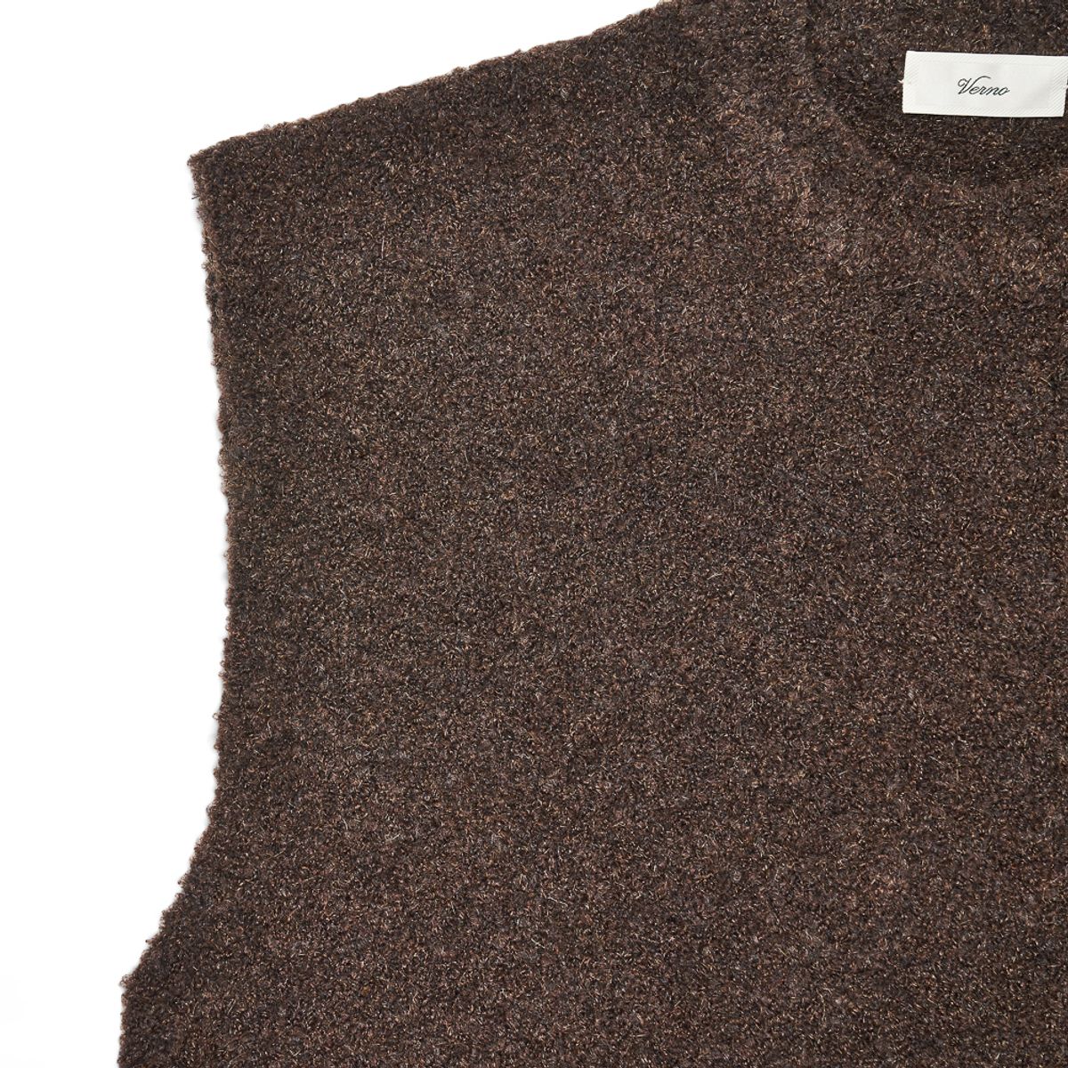 베르노(VERNO) Boucle Vest Knit Brown