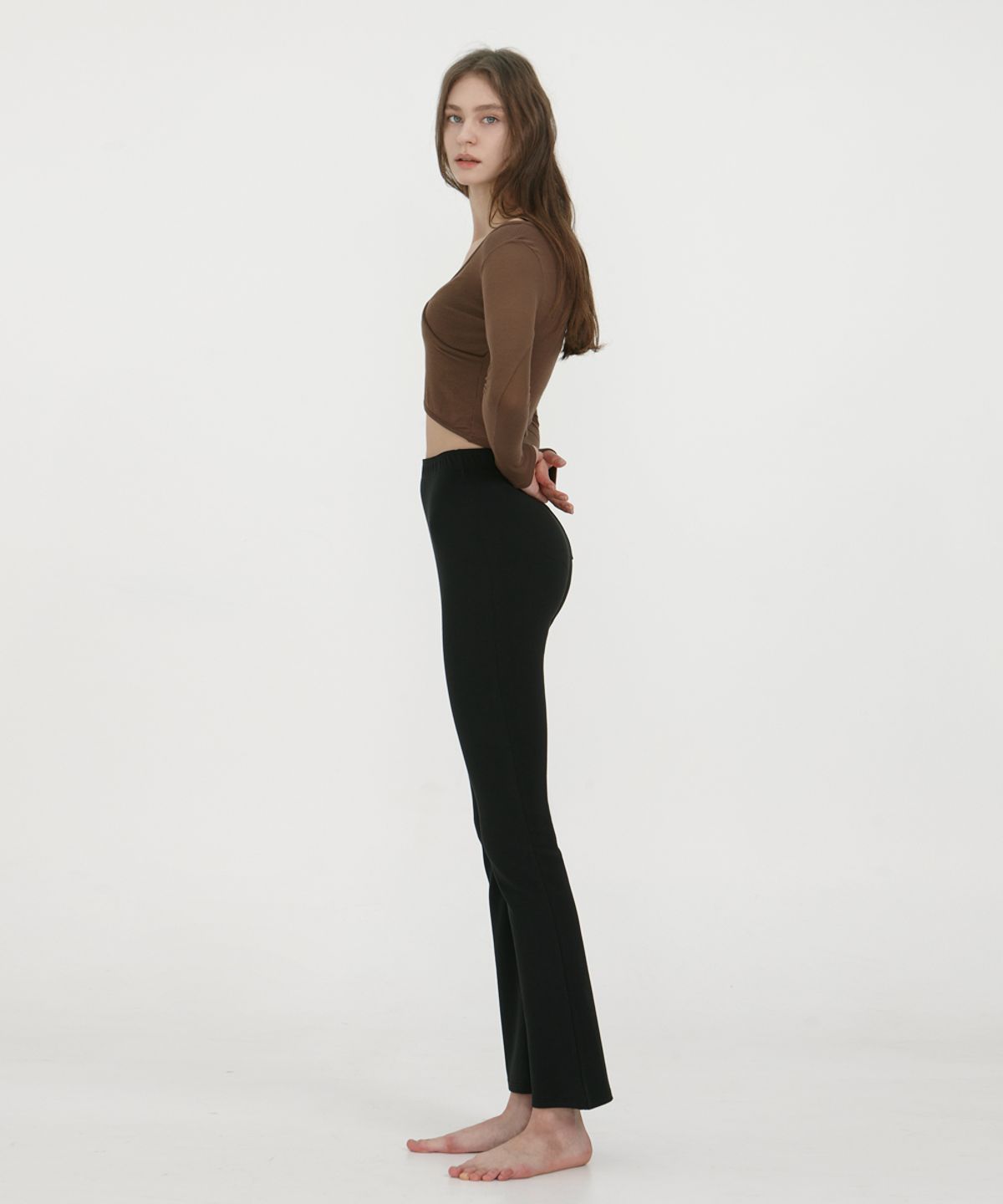 데비웨어(DEVIWEAR) 컴포터블 부츠컷 팬츠 DEVI-B0060-블랙