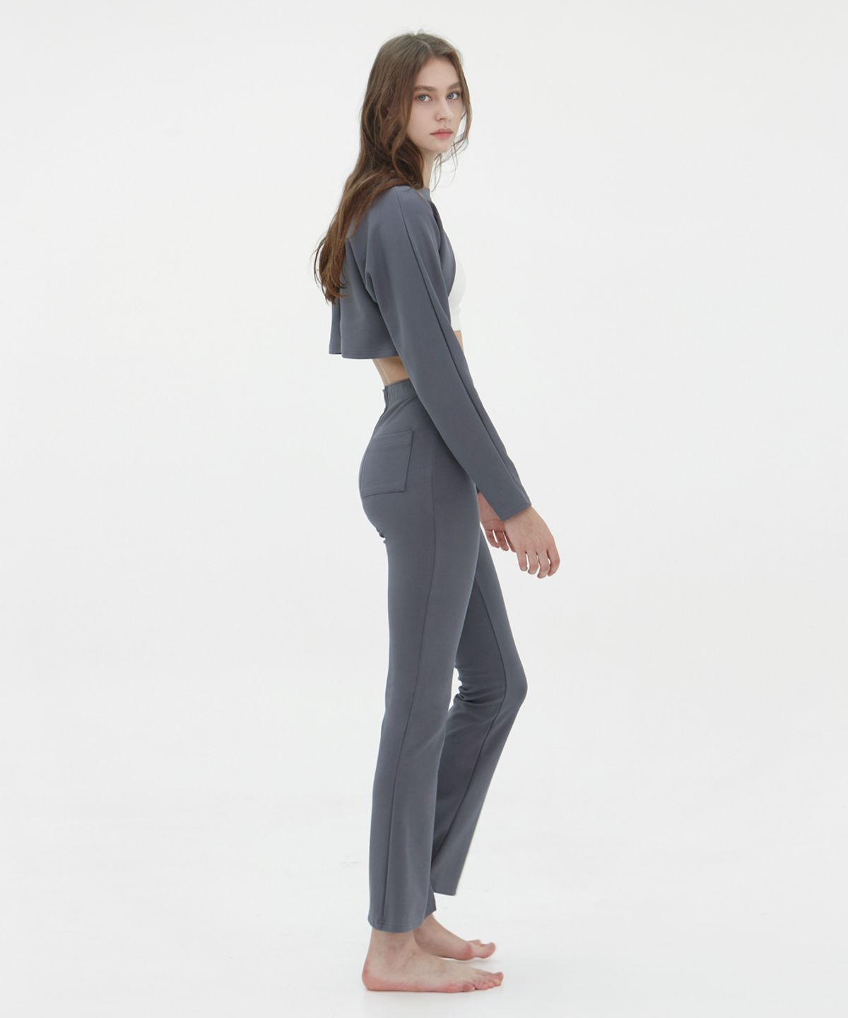 데비웨어(DEVIWEAR) 컴포터블 부츠컷 팬츠 DEVI-B0060-에쉬그레이