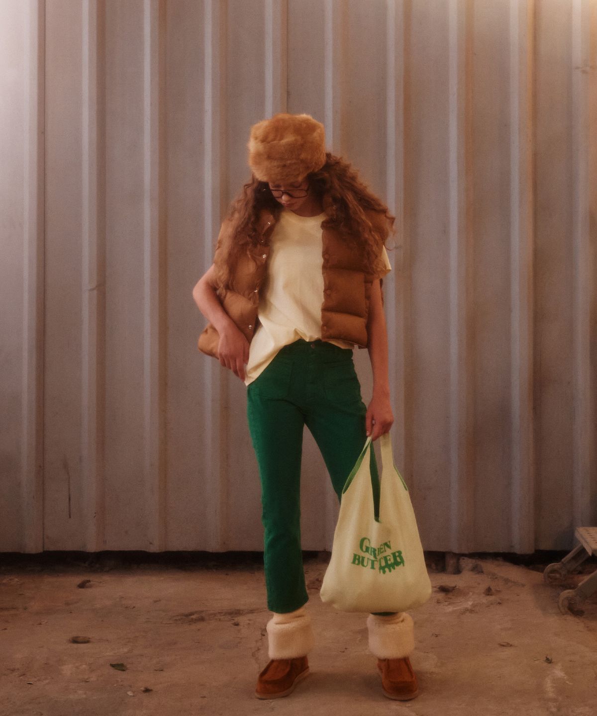 그린버터(GREENBUTTER) GRBT knit Bag (Butter)
