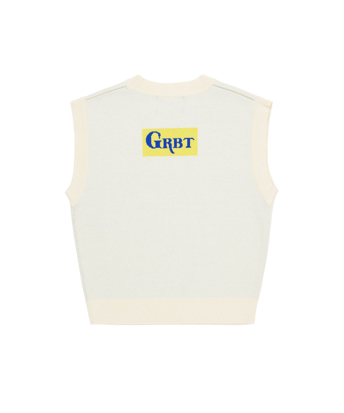 그린버터(GREENBUTTER) Lettering knit vest (Ivory)