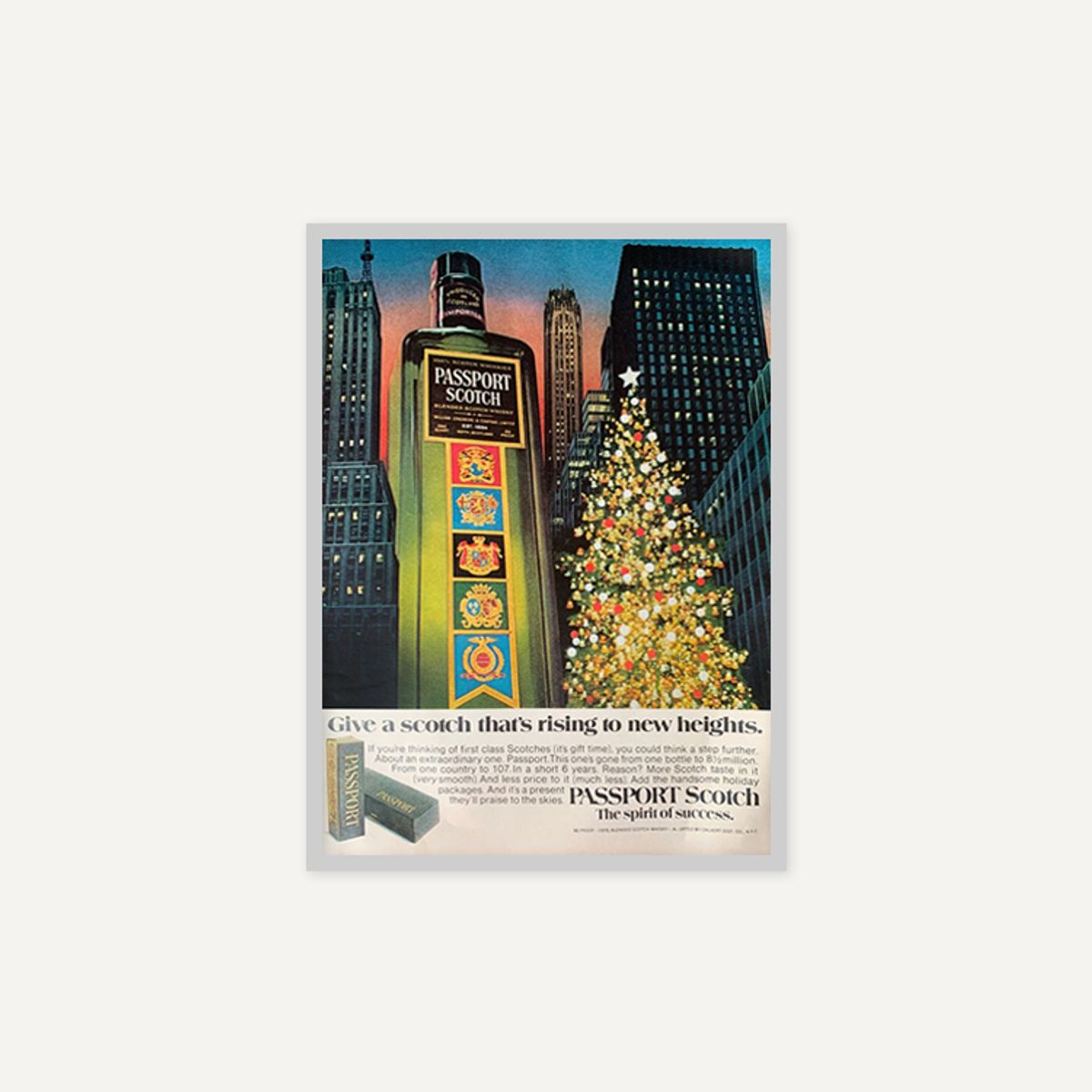 그릿시즌(GREET SEASON) 1970s Passport Scotch Whiskey Christmas (액자 포함)