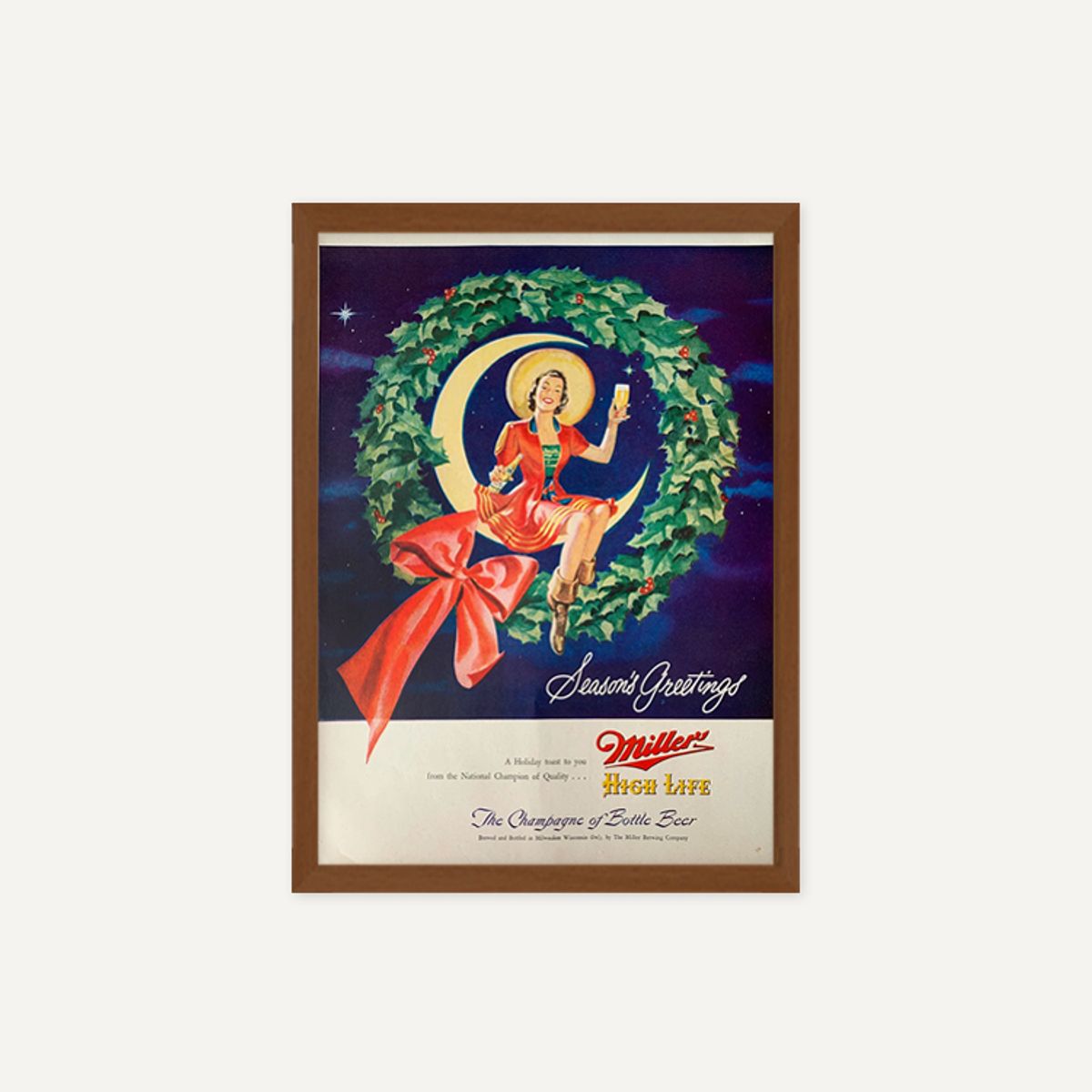 그릿시즌(GREET SEASON) 1940s Miller High Life Beer Christmas (액자 포함)