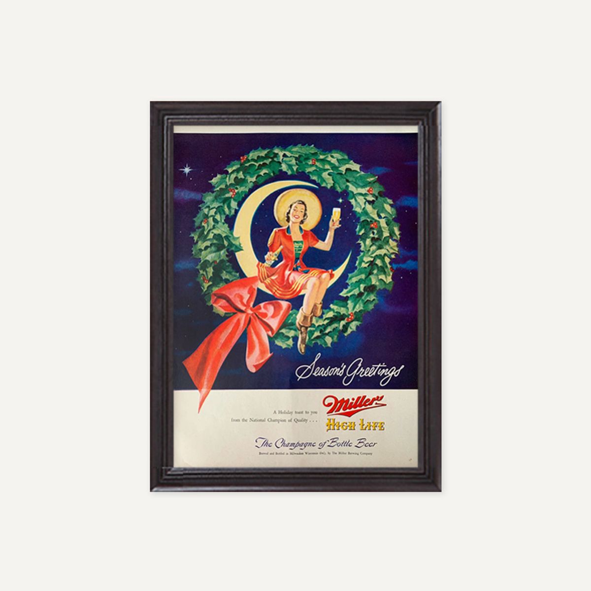 그릿시즌(GREET SEASON) 1940s Miller High Life Beer Christmas (액자 포함)