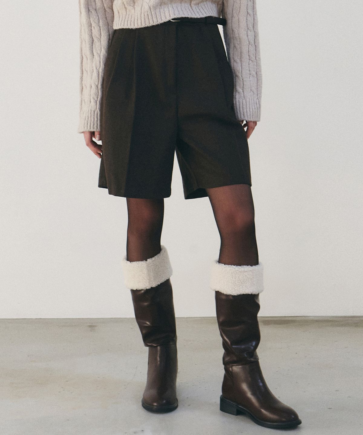 닉앤니콜(NICK&NICOLE) COMFORT BERMUDA PANTS_BROWN