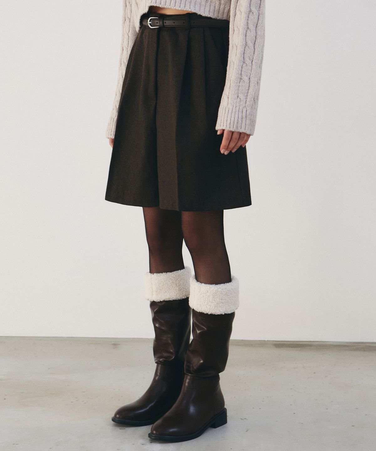 닉앤니콜(NICK&NICOLE) COMFORT BERMUDA PANTS_BROWN