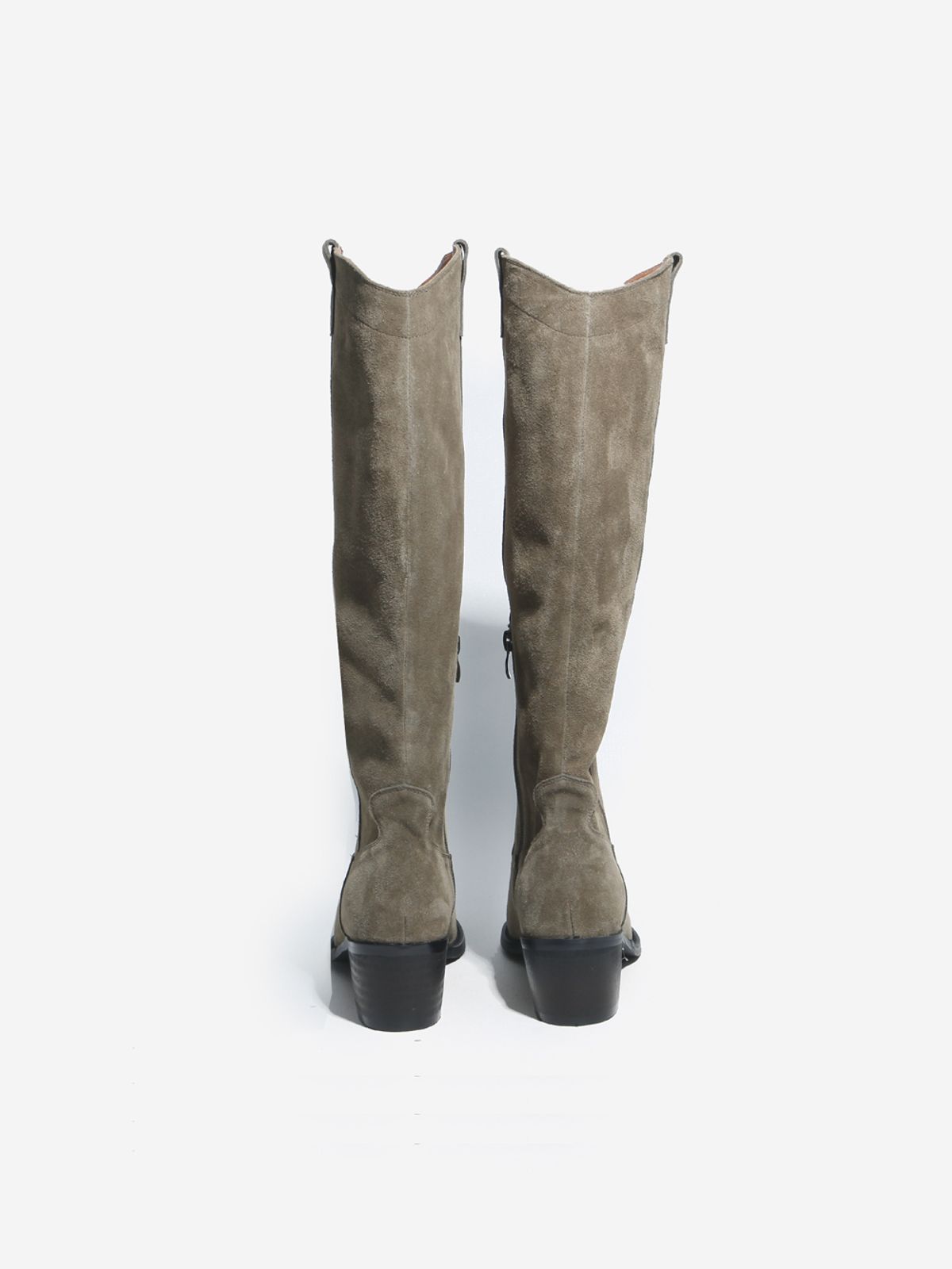 코모레비뮤지엄(KOMOREBI MUSEUM) KM012L 웨스턴 스웨이드 롱 부츠 천연가죽 ver ㅣ Beige Khaki (베이지 카키)