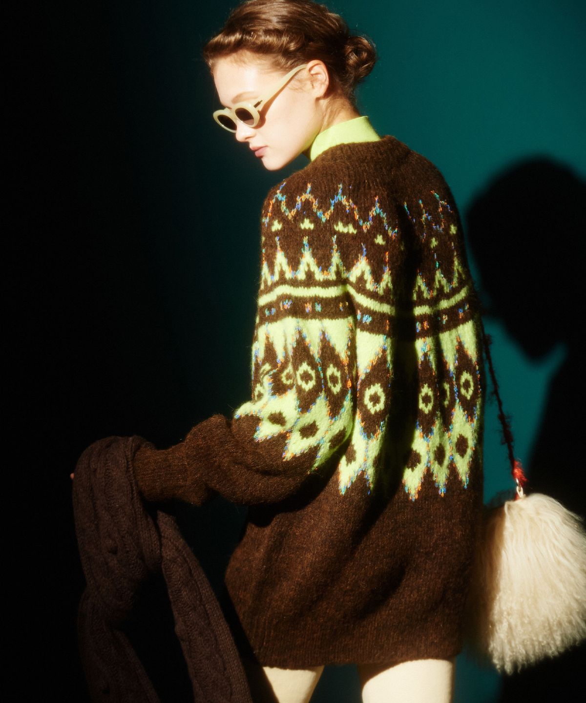 그린버터(GREENBUTTER) Alpaca Nordic Cardigan (Brown)