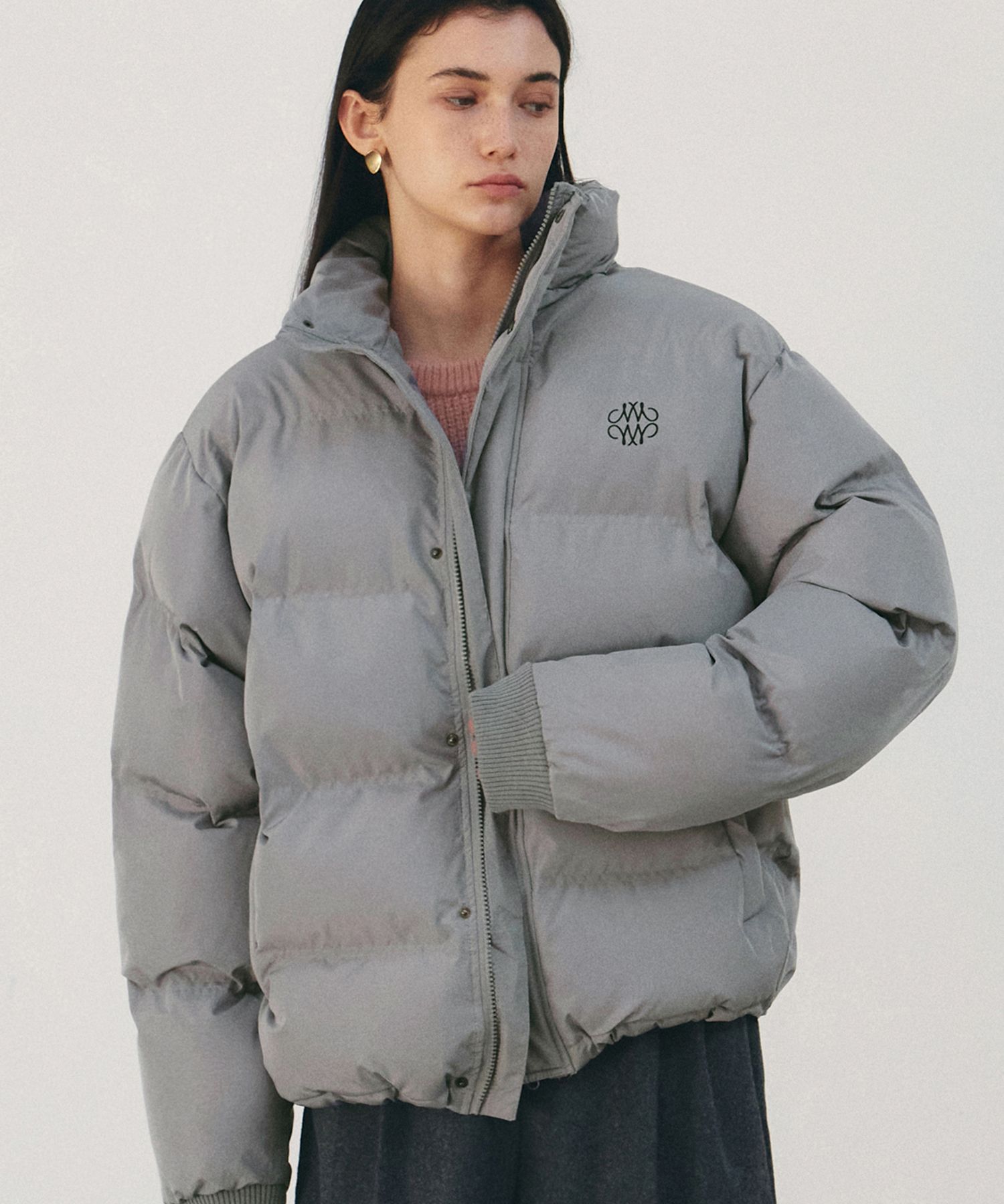 MUSINSA | NICK&NICOLE NICOLE ESSENTIAL Puffer Jacket_GRAY