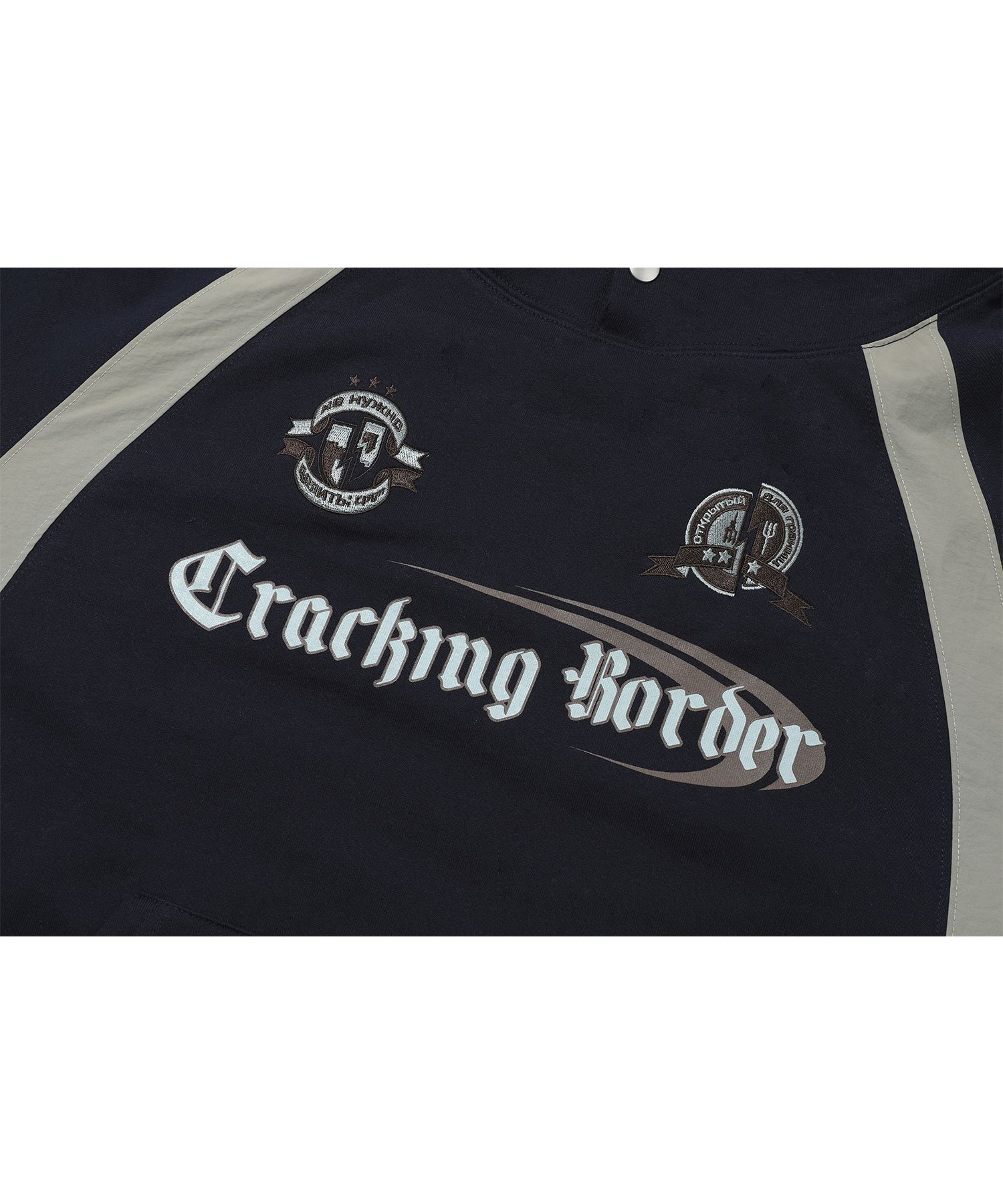 MUSINSA | CPGN STUDIO Cracking Snap Reglan Hoodie Navy