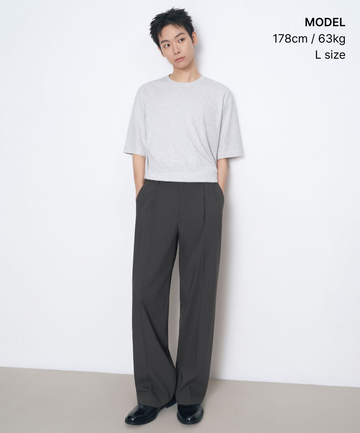 무신사 스탠다드(MUSINSA STANDARD) [쿨탠다드] 릴렉스 핏 크루 넥 티셔츠 [멜란지 라이트 그레이]