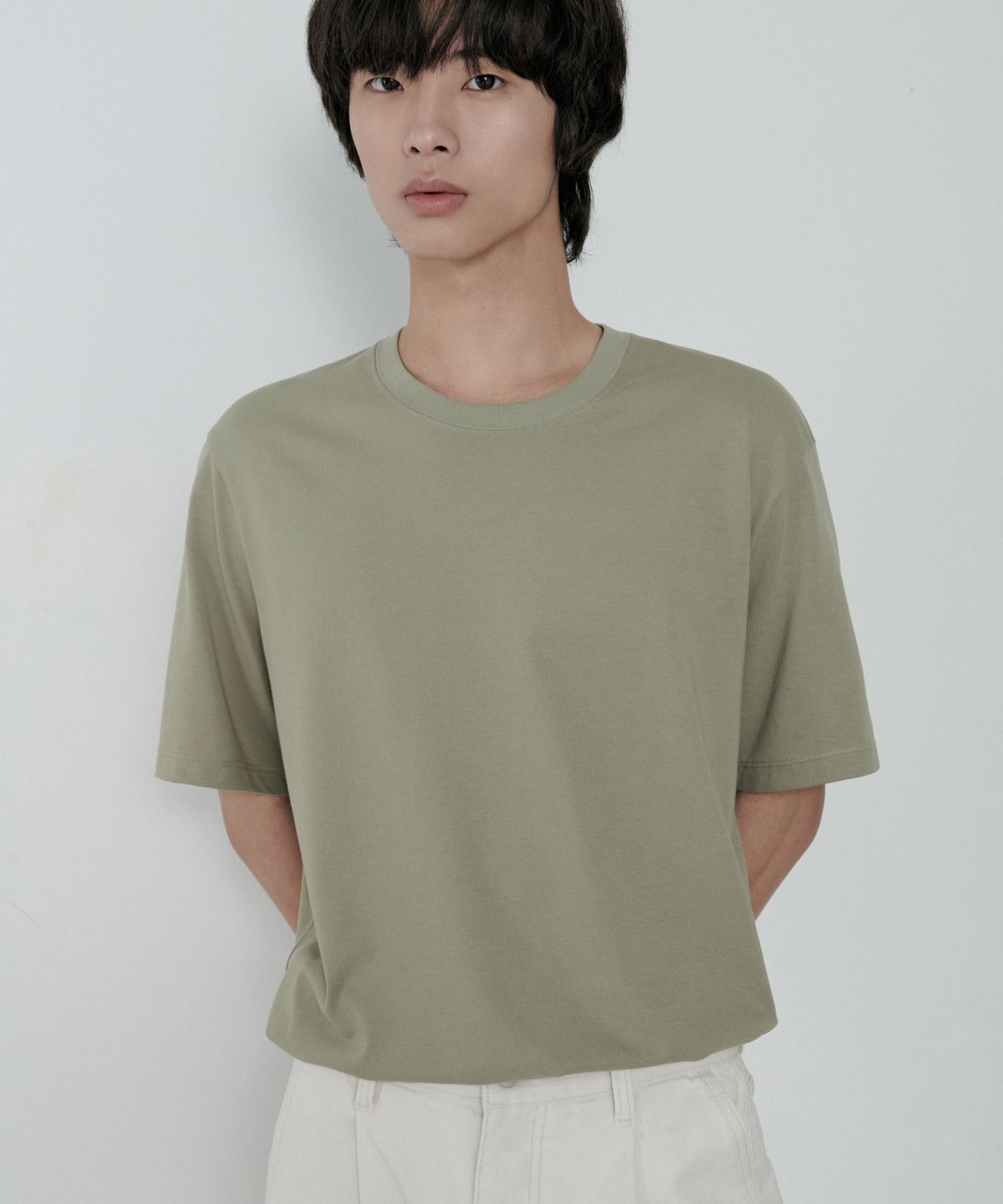 무신사 스탠다드(MUSINSA STANDARD) [쿨탠다드] 베이식 크루 넥 티셔츠 [세이지]