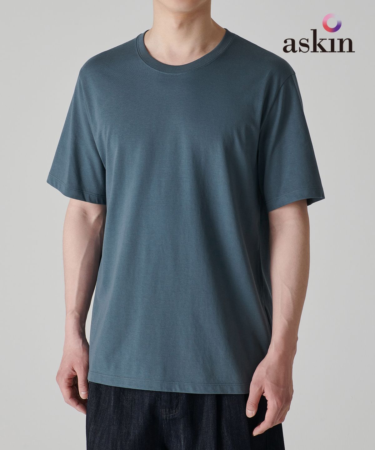 무신사 스탠다드(MUSINSA STANDARD) [쿨탠다드] 베이식 크루 넥 티셔츠 [피콕 블루]